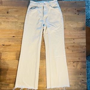 MANGO straight leg Ecru jeans. Size 2.